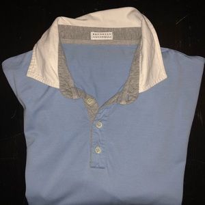 Brunello Cucinelli Baby Blue Polo/White Collar